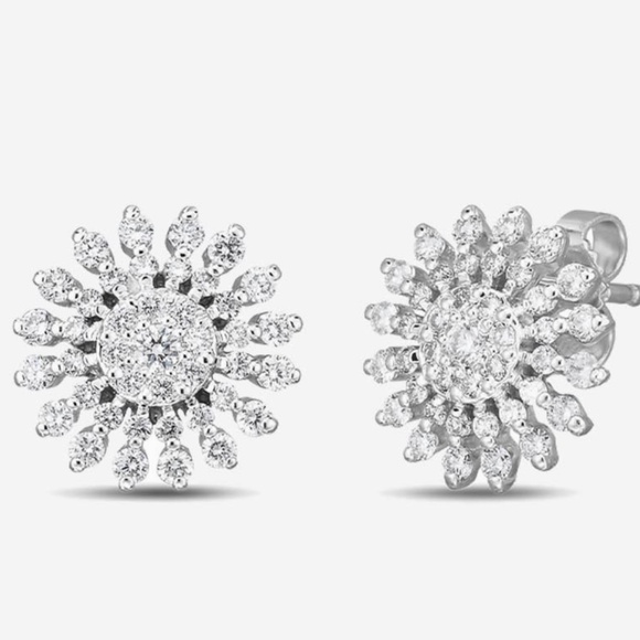 ROBERTO COIN Diamond Sunburst Stud Earrings - Picture 1 of 3
